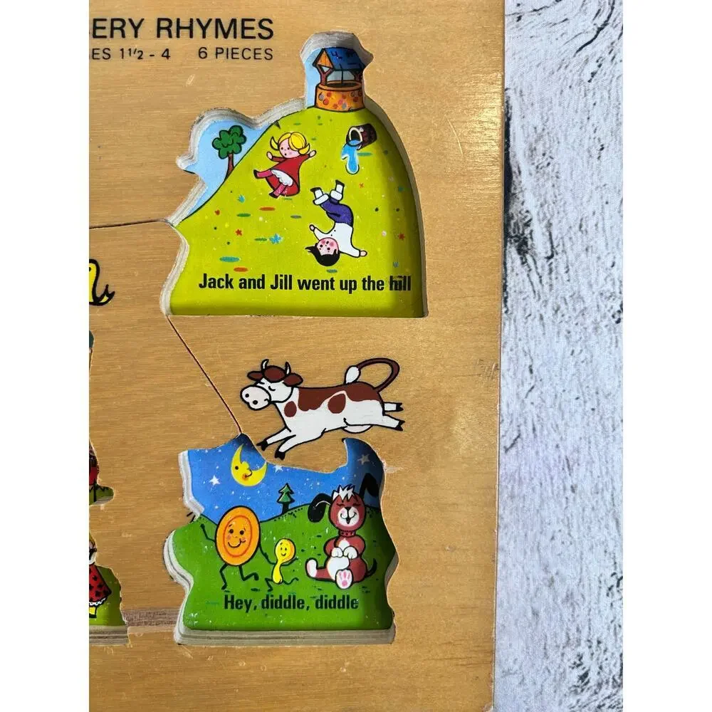 FISHER PRICE Vintage Nursery Rhymes Wooden Peg Puzzle